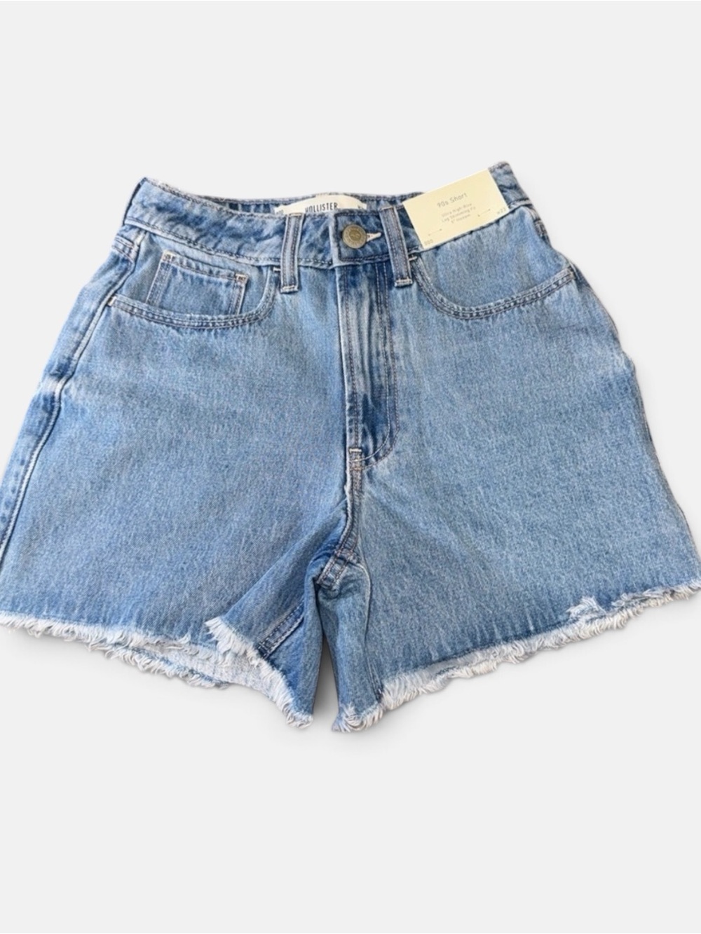 NWT Hollister Ultra High Rise 90s Shorts Light Wash Denim Size 000 W23